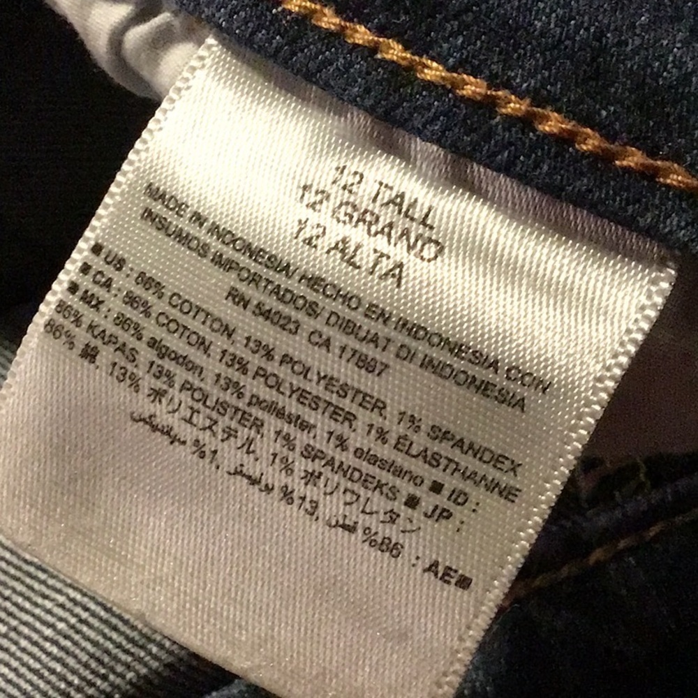 Boyfriend Skinny w/31.5" Inseam Mid Rise🧵 Denim Jeans Size 12 Old Navy sac960 - Picture 4 of 5